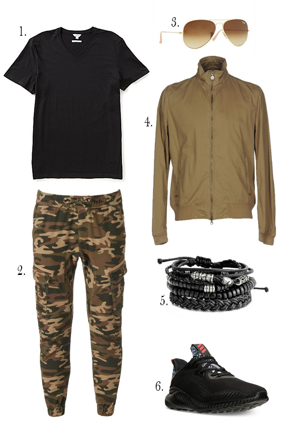 Camo & Black Outfit - FrenzyStyle